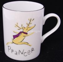 Pottery Barn REINDEER Coffee Mug PRANCER - NEW